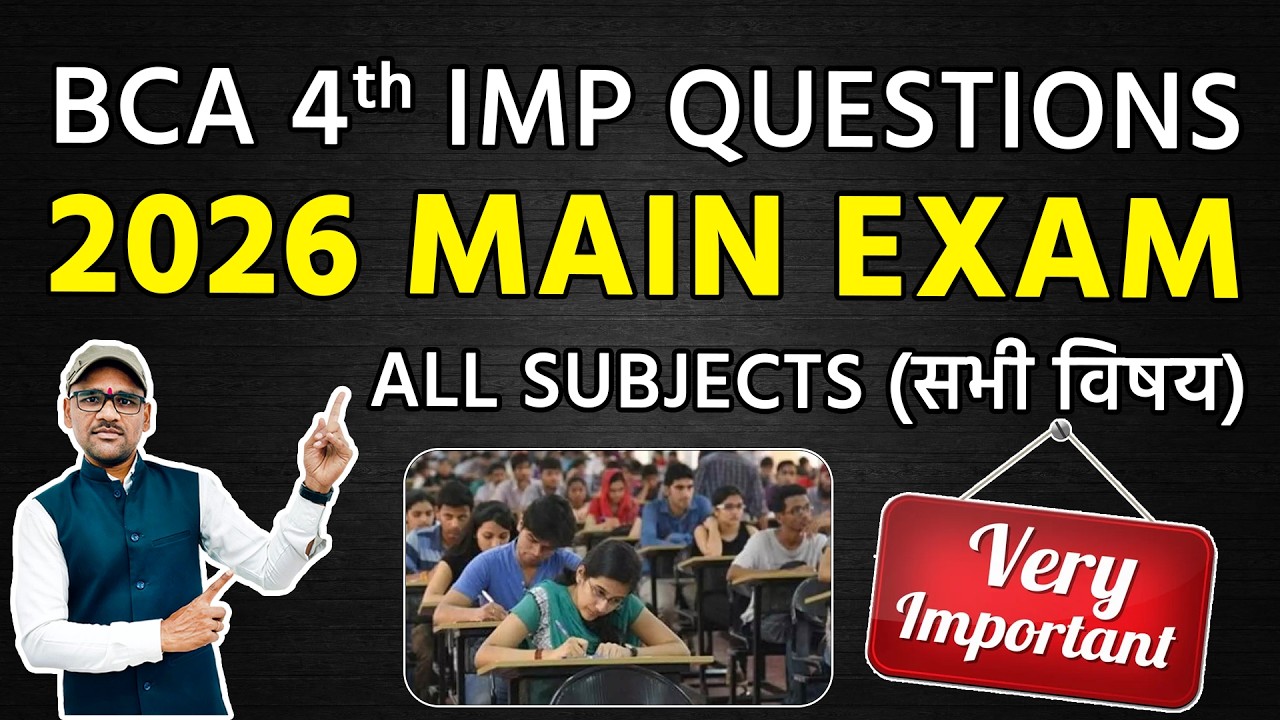 BCA 4th Sem IMP Questions 2026 💯 | Java, Python, Cyber Security | MCU ...
