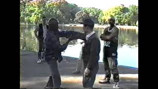 A Precious Video of Late Master Zhang's Tai Chi Push Hands! 先師張振華先生(師承傅鍾文大師)于紐約與黑人拳友推手實錄-以小搏大, 以弱制強!