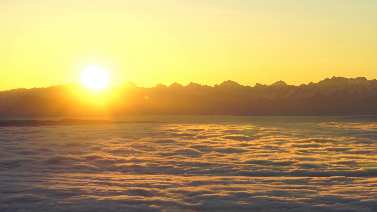Sunrise in Todi - Alps - 4k Public Domain Video Clip
