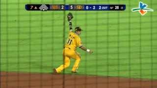 20130707 CPBL 獅 vs 象 7上 紅龜帥氣撲接美技