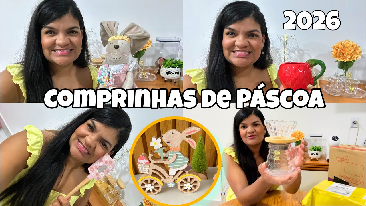 PÁSCOA 2026 |  MINHAS PRIMEIRAS COMPRINHAS DE DECORAÇÃO 🐰na Shopee,CAMICADO 