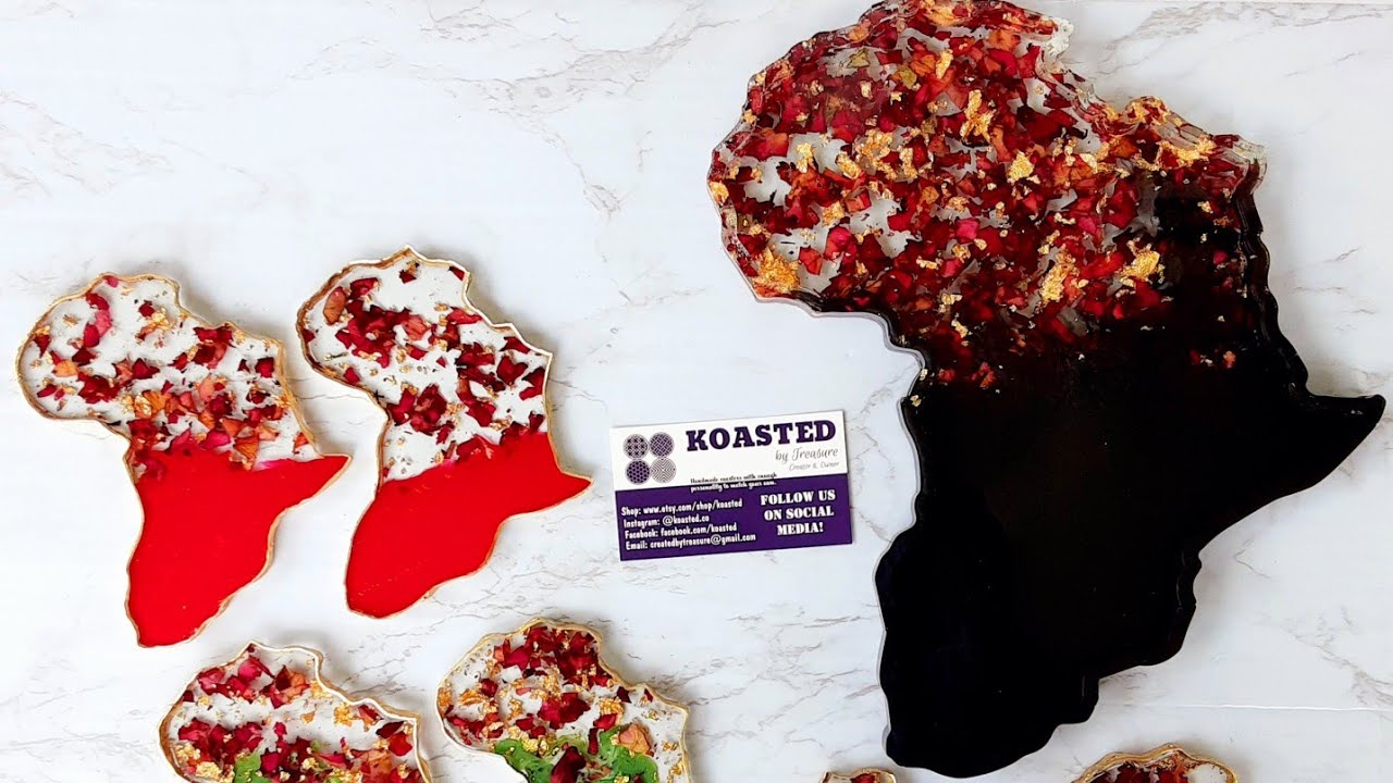 BREAKDOWN FULL TUTORIAL on these Africa Shaped coasters and Tray