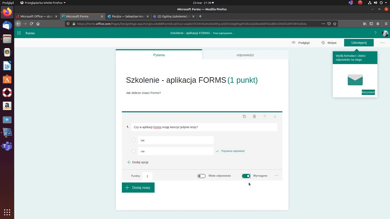 Tworzenie testów w aplikacji Forms - YouTube