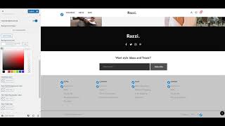 How to change Razzi Footer Background