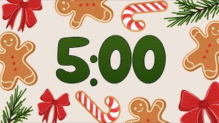 5 Minute Fun Gingerbread Holiday Timer (Happy Piano Alarm at End, No Music)