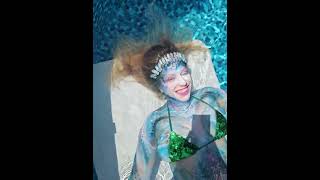 Mermaid Waterproof Body Painting Happy Smile Airbrush Makeup Underwater Photoshoot