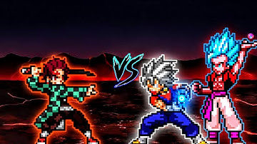 Chaos Tanjiro OP & VS Vegito OP (all form) & Gogeta OP (all form) in Jump Force Mugen