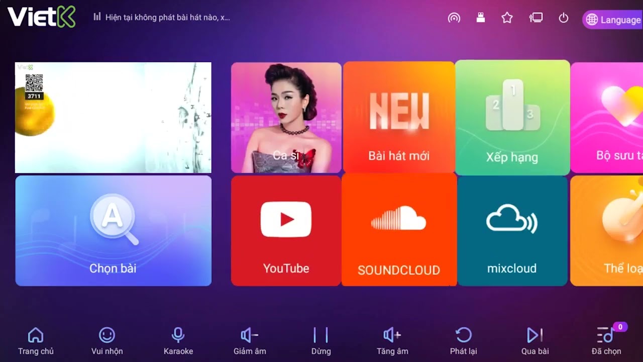 Giao diện đầu KaraoKe VietK