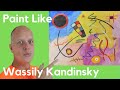 Lines abstract art - Paint like Kandinsky composition - white acrylic gesso