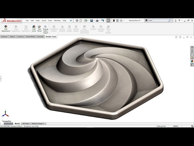 Twisted Hexagonal Piece In Solidworks | Advance Flex Feature