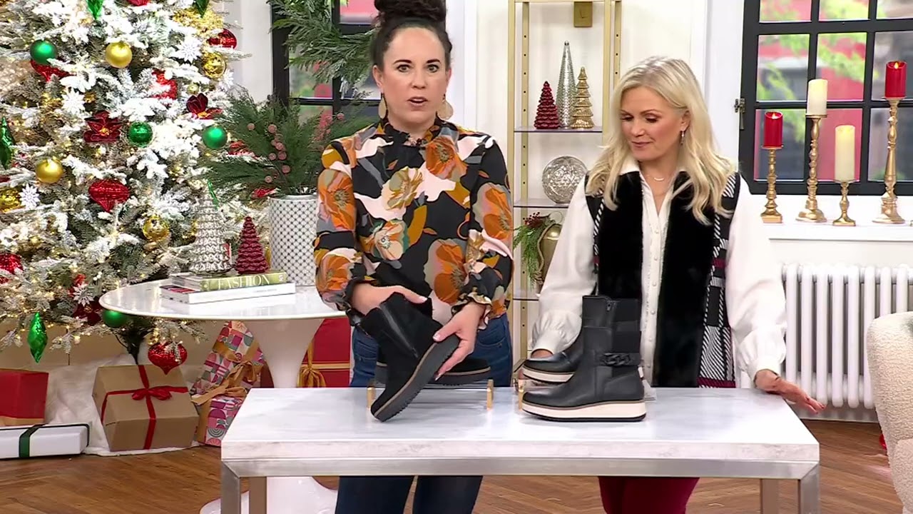 Clarks Collection Leather Wedge Ankle Boots - Zylah Rose on QVC