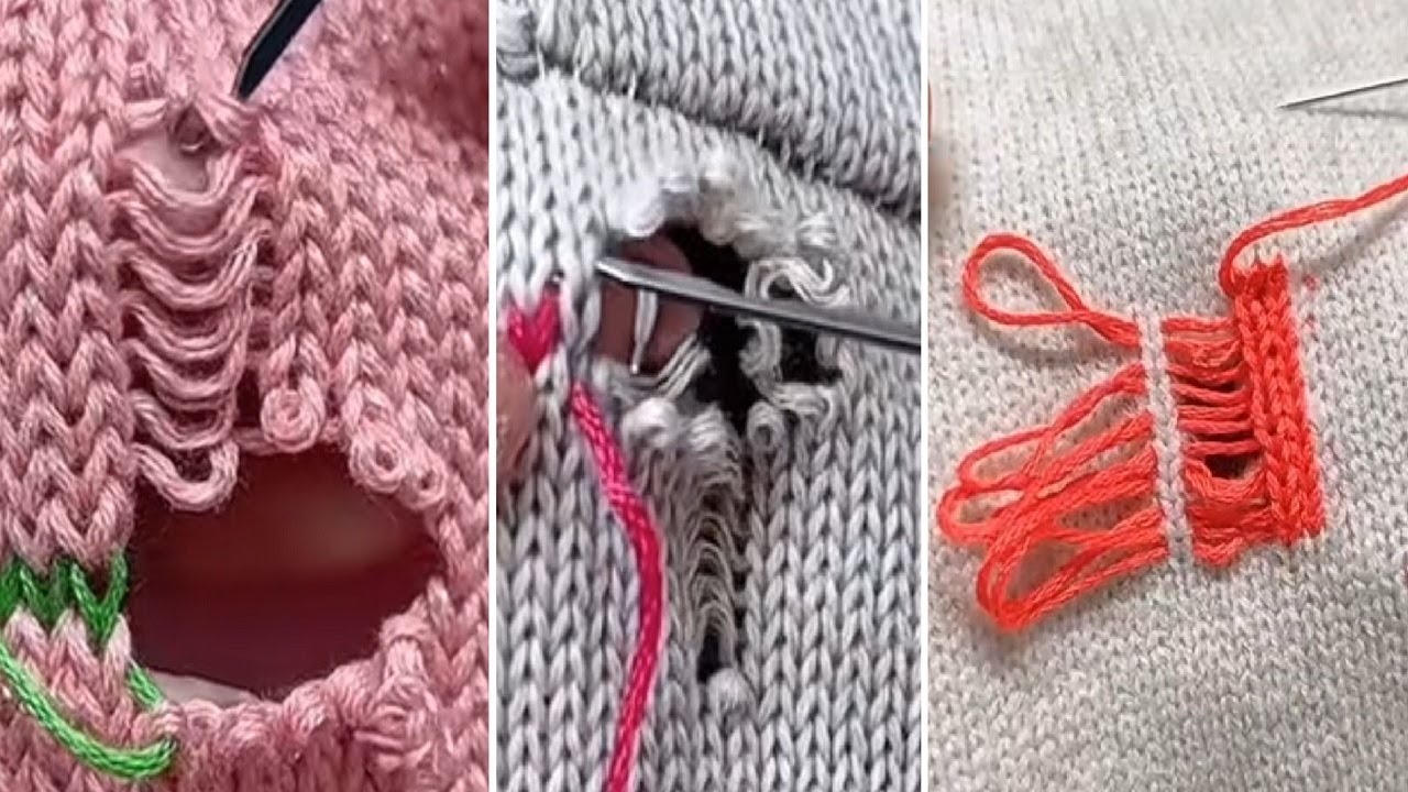 3 master classes on repairing holes in sweaters - YouTube