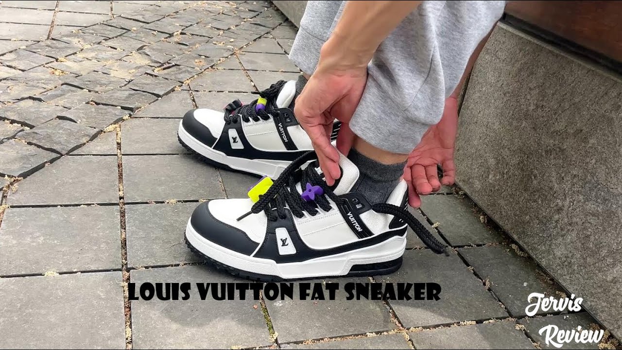 LV Trainer Sneaker in Black (On-Foot) 