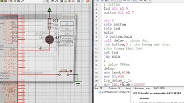 BÀI TẬP 8051 (ASM và C): 1 NÚT NHẤN + 1 LED ĐƠN