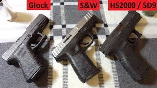 S&W SD9VE, Glock 19, XD9 3-way Review