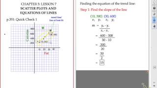 5 7  Scatterplots and Equations of Lines