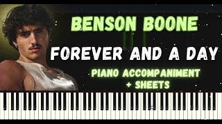 Benson Boone - Forever and a day Piano Tutorial - Lyrics (on Captions) + Sheets