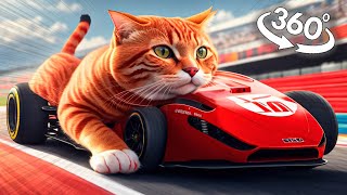 VR 360° Cat Races FORMULA 1 / who will come first?