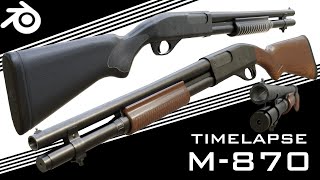 Remington M870   Blender Shotgun Modeling Timelapse Tutorial