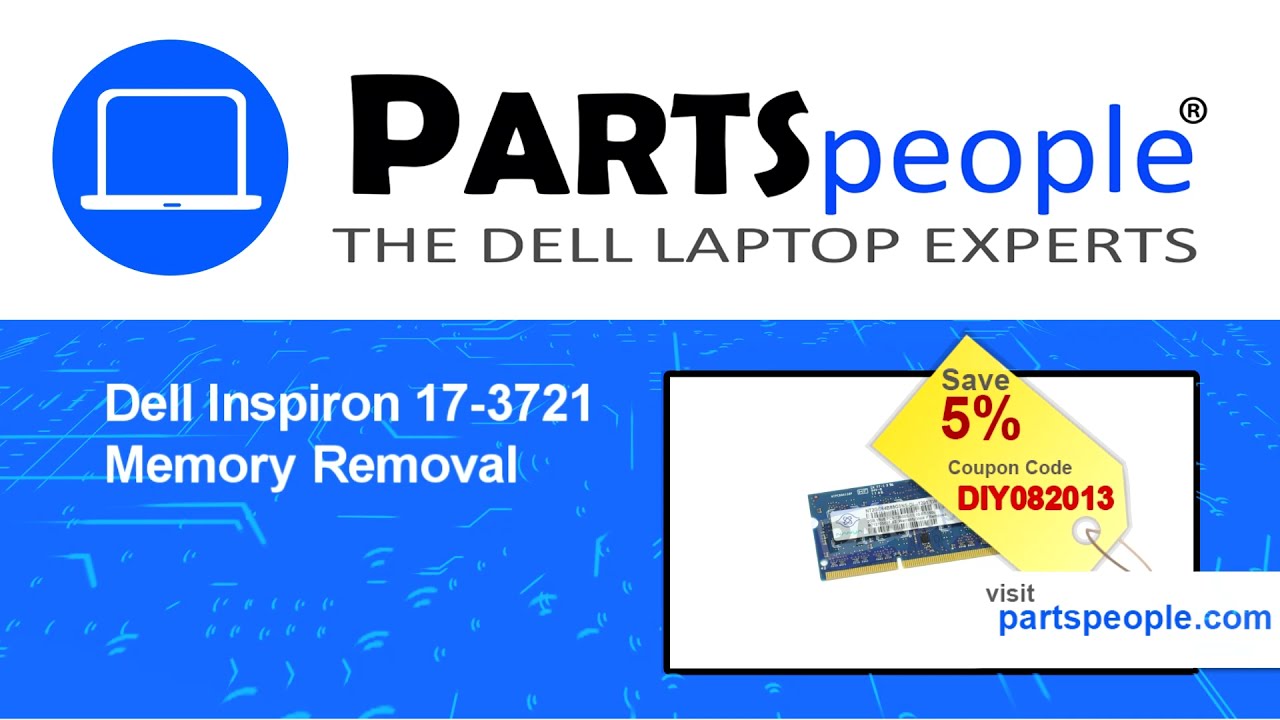 Dell Inspiron 17-3721 (P17E001) Memory How-To Video Tutorial - YouTube