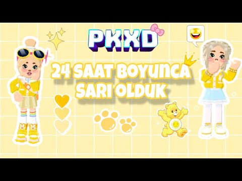 ECRİN'LE PKXD'DE 24 SAAT SARI OLDUK!💛✨🤩@ecosspkxd |PKXD TÜRKÇE|