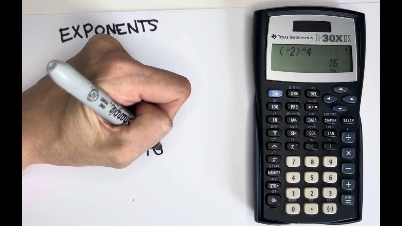 How to use TI-30XIIS to evaluate exponents - YouTube