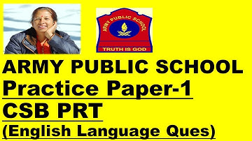CSB PRT English Important Questions for Army School Teachers Exam