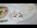 Britrio Resin Casting Dried Pressed Flowers Decorative Tray Trinket Dish Cute Cloud Vanity Plate