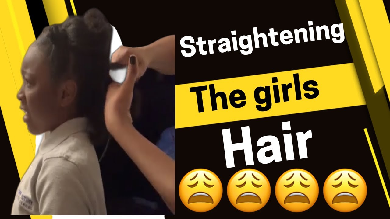 First time straightening my daughter hair 😩😩😩 YouTube