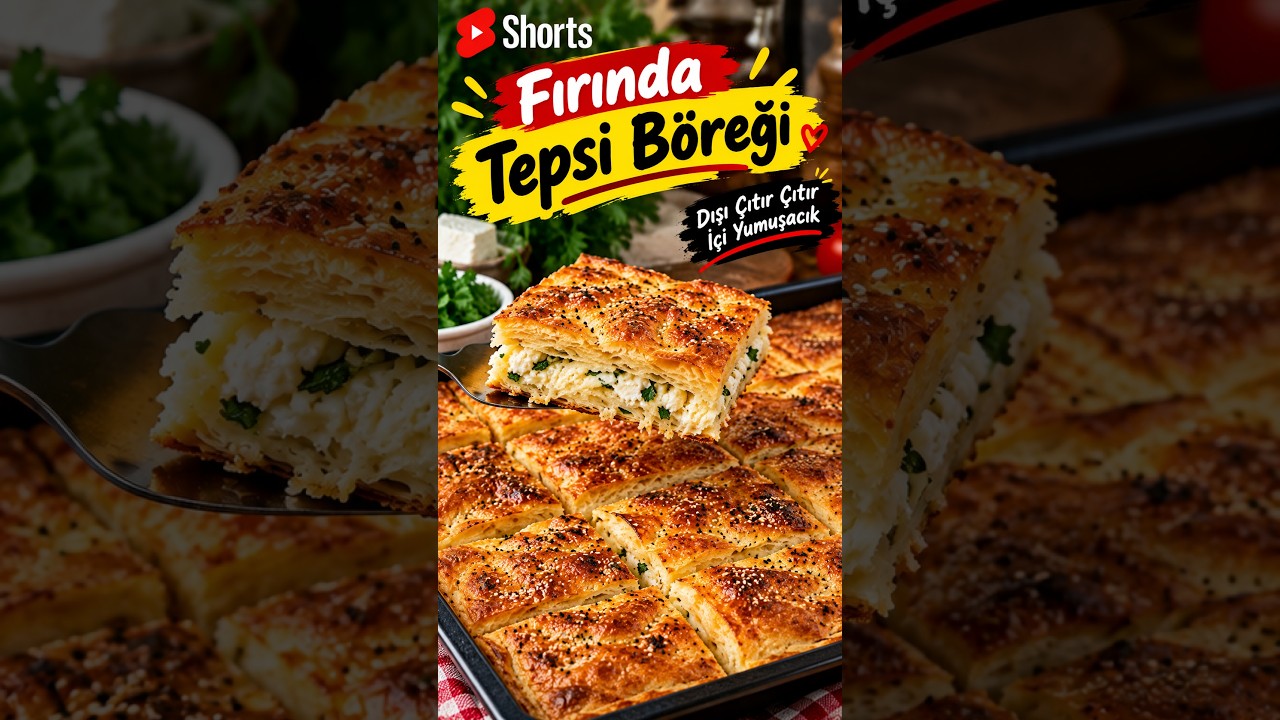 🥧 Fırında Tepsi Böreği! Dışı Çıtır Çıtır, İçi Yumuşacık 😍 Kolay Börek Tarifi