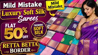 🛑Mild Mistake Luxury Soft Silk Retta Betta Saree Flat Offer 50%-649/-#puresilk#silksaree#sareelive screenshot 5