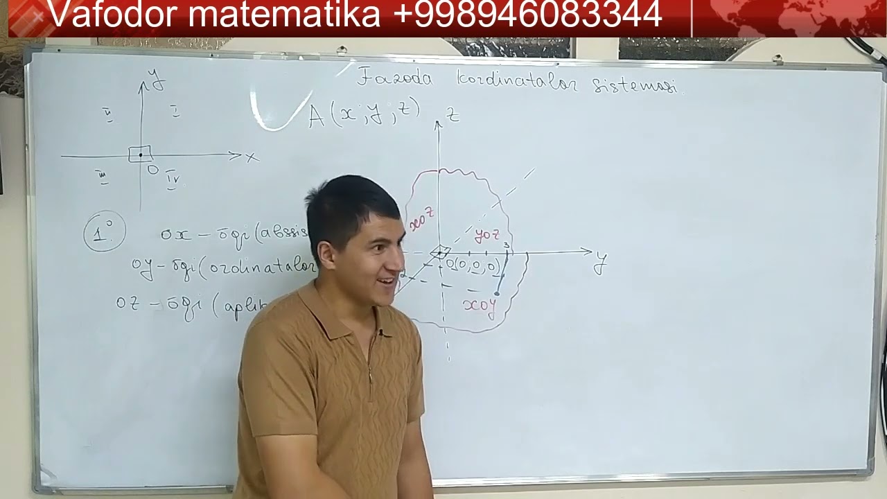 91-dars, Fazoda koordinatalar sistemasi, geometriya