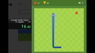 Google Snake Game Speedrun (25 Apples, Normal Mode) In 40.68