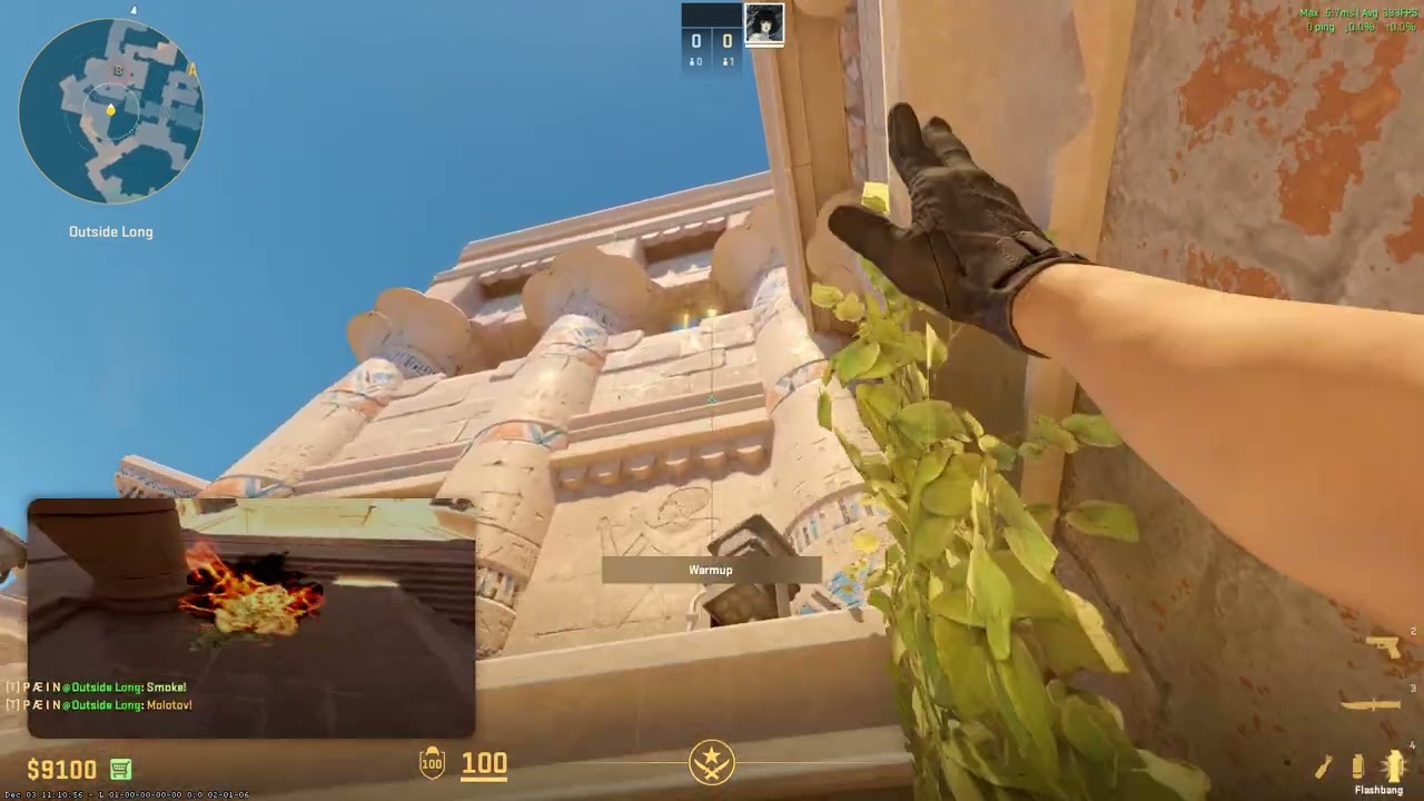 cs2 anubis b pillar molly / molotov, ct smoke, site flash