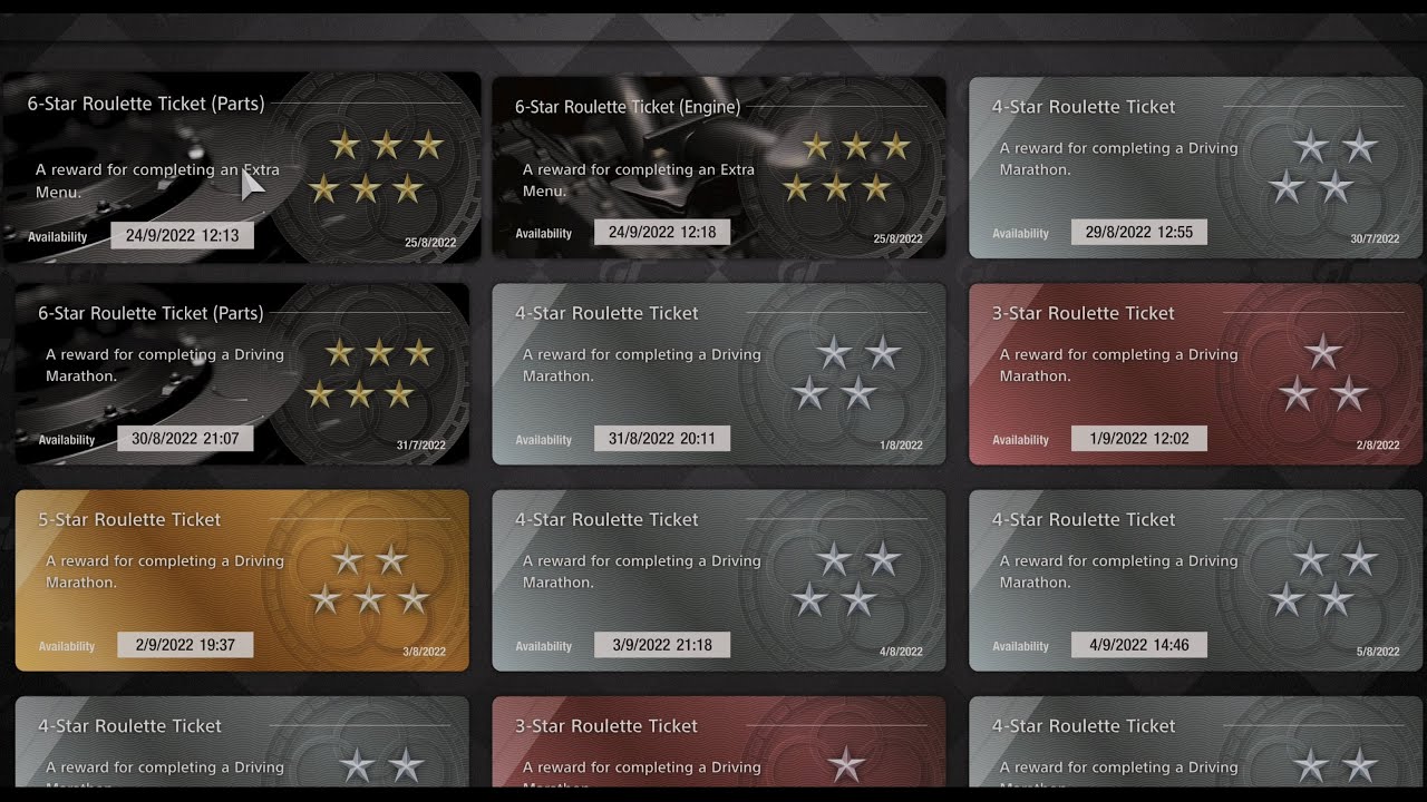 Ticket Roulette Gran Turismo 7: Open 30 Roulette Tickets (Gift Cards) 1.20 Update - YouTube