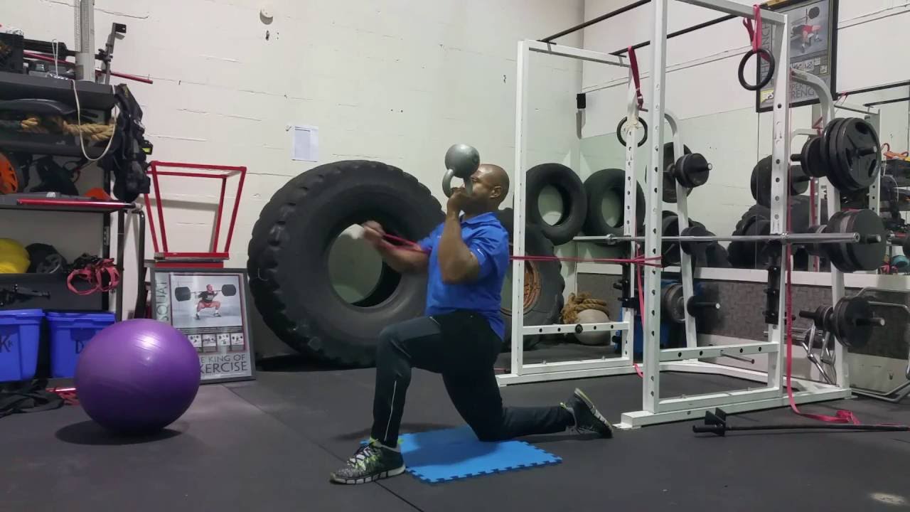 HalfKneeling Band Push w/ Kettlebell Bottomsup Press YouTube