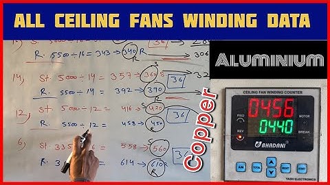 All ceiling fan winding data | Perfect Engineer