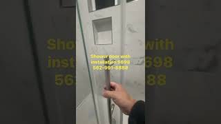 Shower door with installation $698 562-991-8888 #shower #showerglass #showerdoor #showerremodel