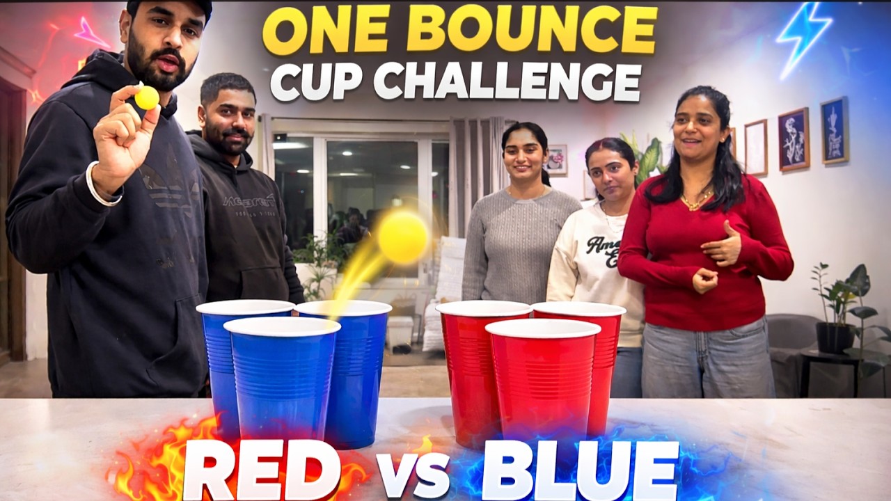 Bounce Shot Cup Challenge 😂 1 Bounce Then In! | Friends Game Night