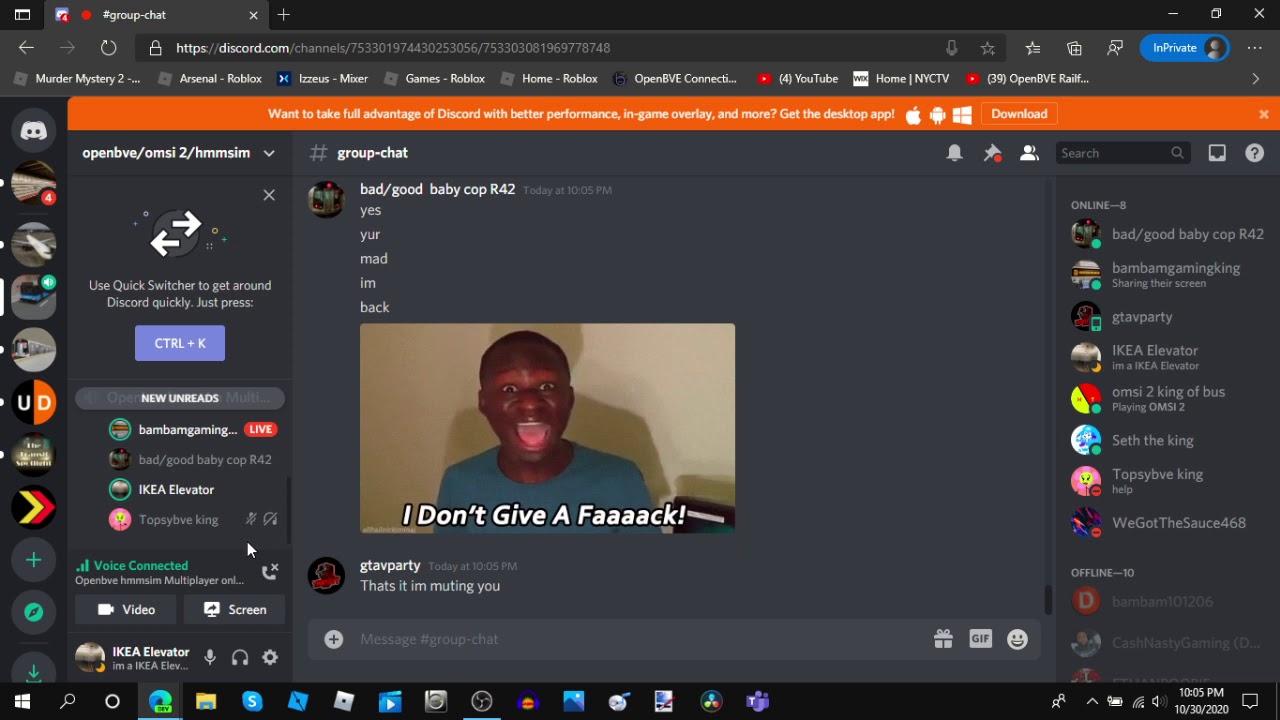 Discord Voice Chat's in a nutshell.