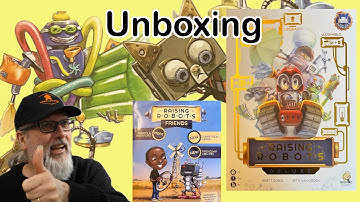 Unboxing Raising Robots Deluxe plus Friends  Expansion | Brett Sobol & Seth Van Orden | Nauvoo Games