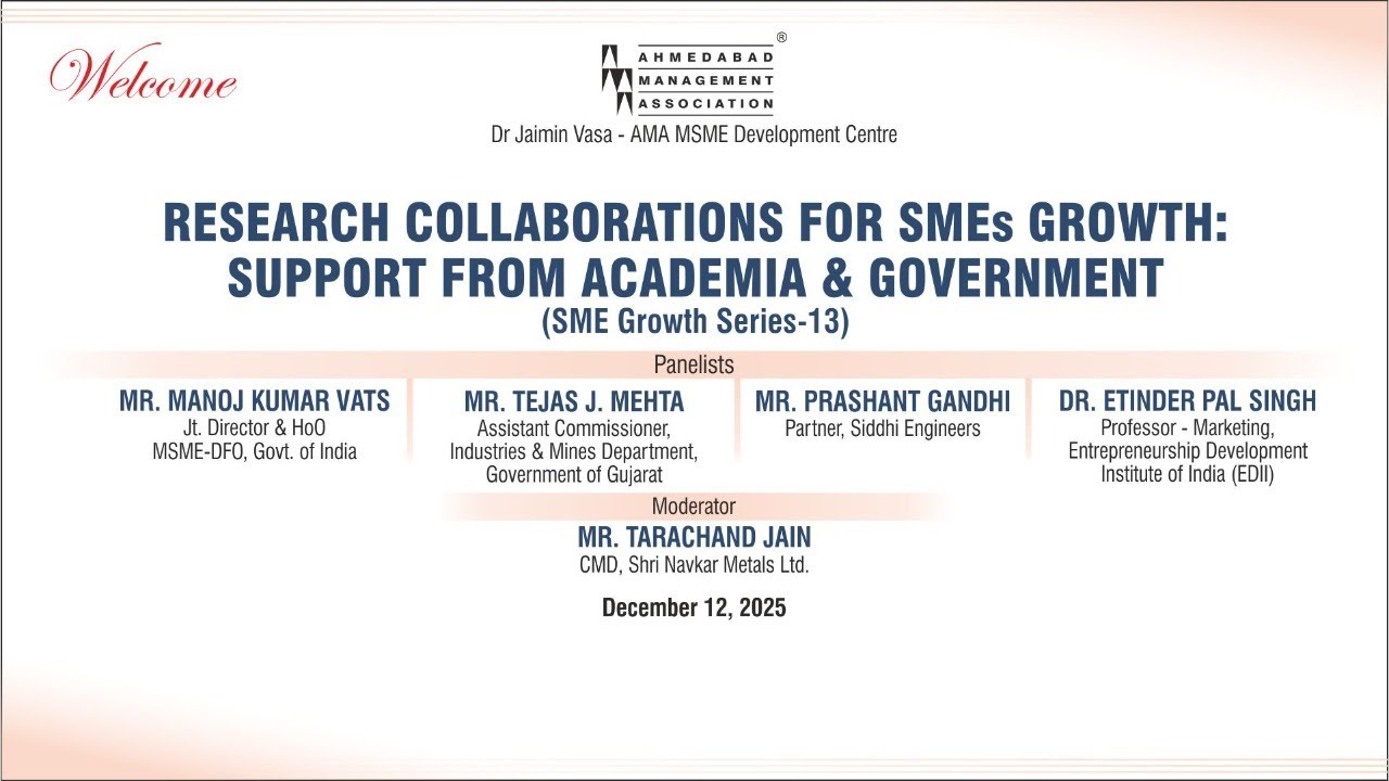 Research Collaborations for SMEs Growth: Support from Academia & Government  on December 12, 2025