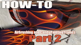 How to paint candy over flames / metallic base. Includes airbrush, candy, clear. Tips and Tricks