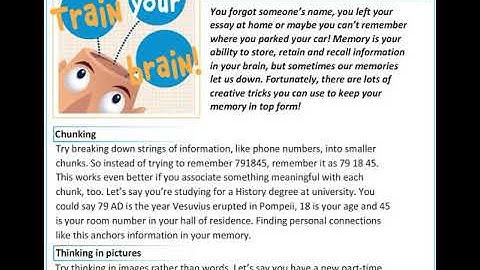 Train your Brain (Text) Action 10 Module 6