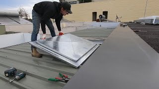 Building a roof access hatch and installing it on a trimdeck roof