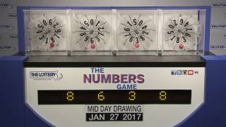 Midday Numbers Game Drawing: Friday, January 27, 2017