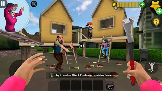 New Day Trolling Miss T New tree house Update Scary Teacher 3D Gameplay |  part 3073