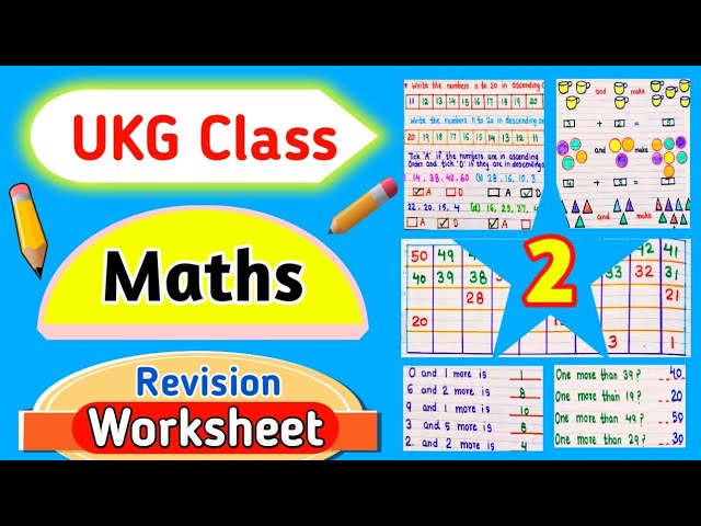 ukg maths worksheet maths worksheet for ukg ukg maths revision worksheet ukg class part 2 youtube