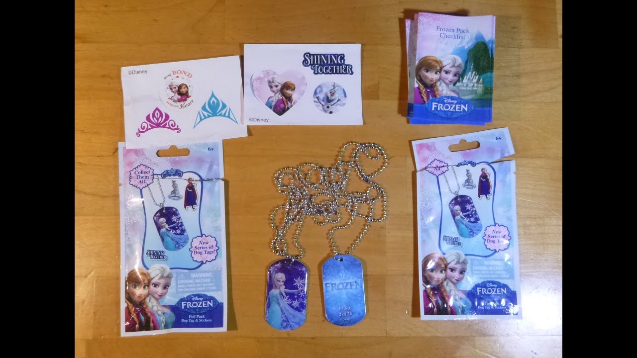 Disney FROZEN dog tags dogtags Will we get Anna or Elsa or Olaf?  Unboxalot 209