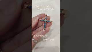 Free tutorial, join me to make this stunning little cross pendant. 😍💙 #wire #Wrap #Cross #Pendant